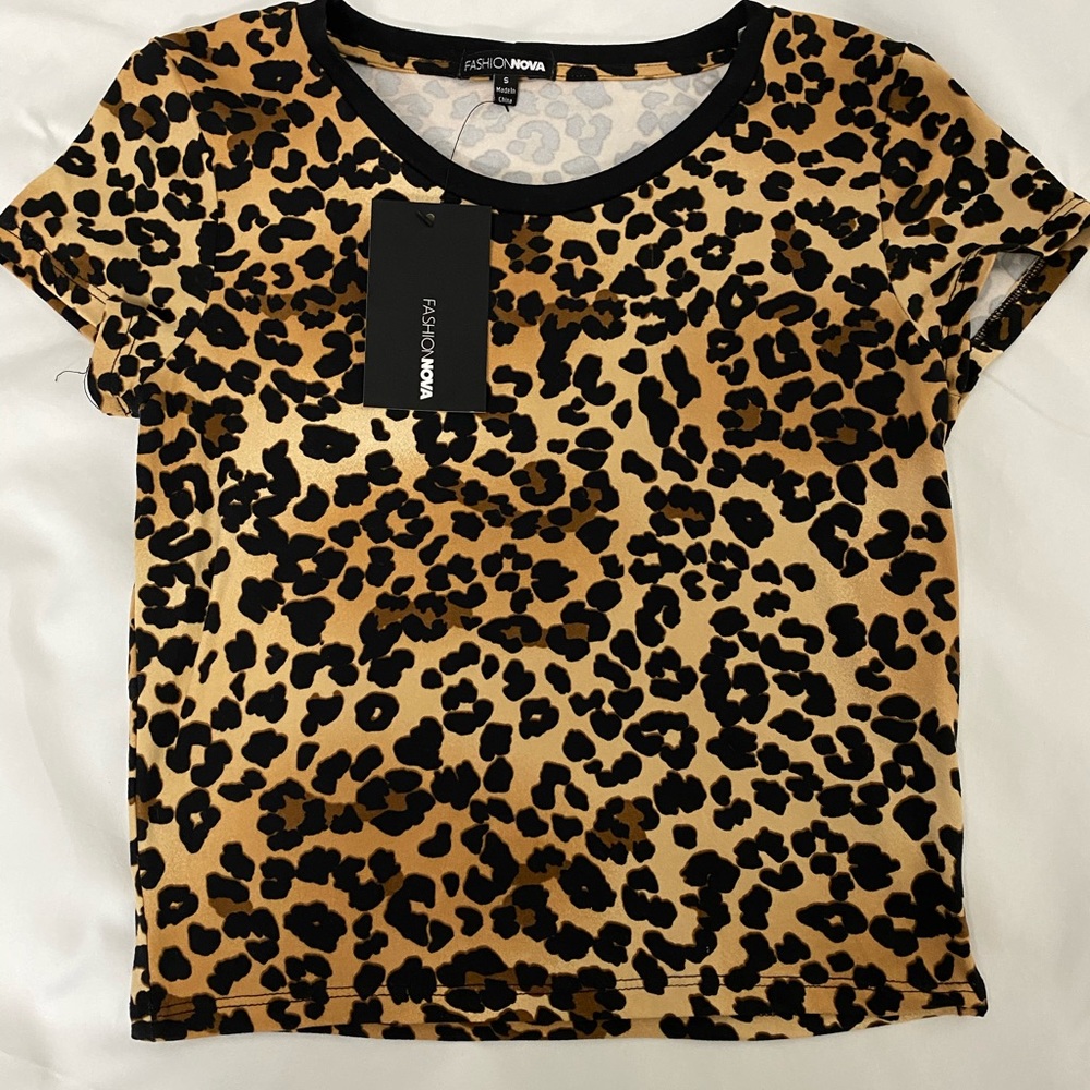 Fashion Nova cheetah crop top